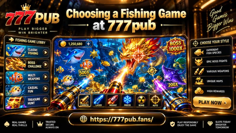 Choosing a Fishing Game at 777pub